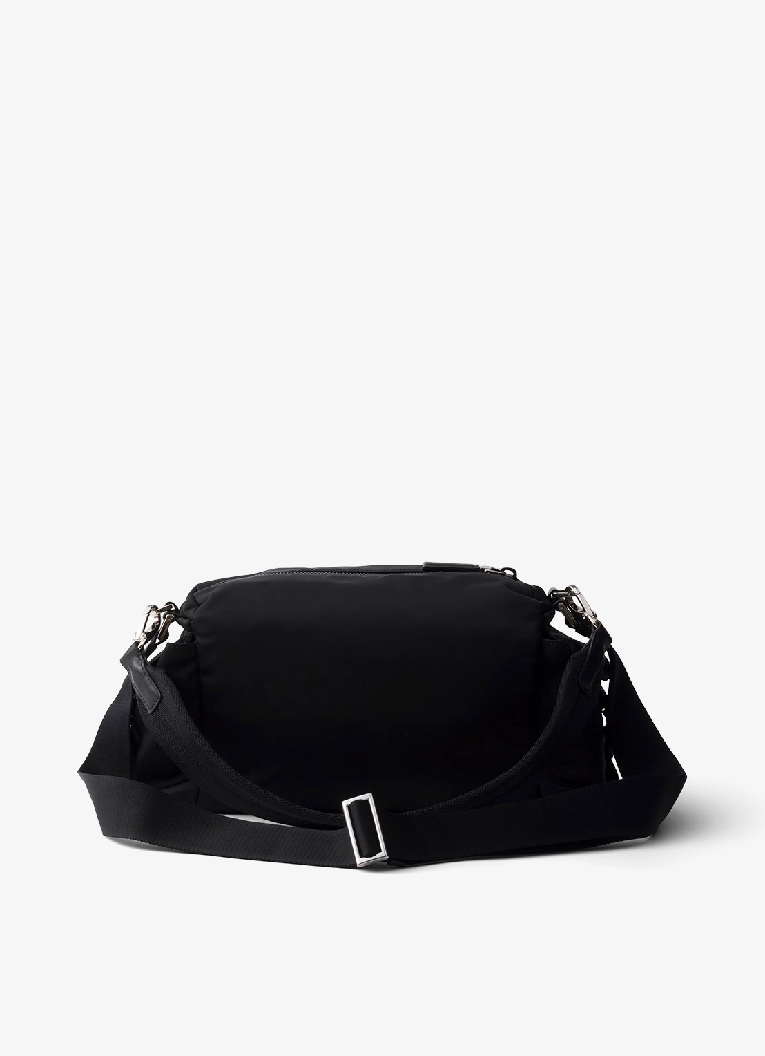 Prada Explore Re-Nylon schoudertas met leren details - achterkant 7 zwart