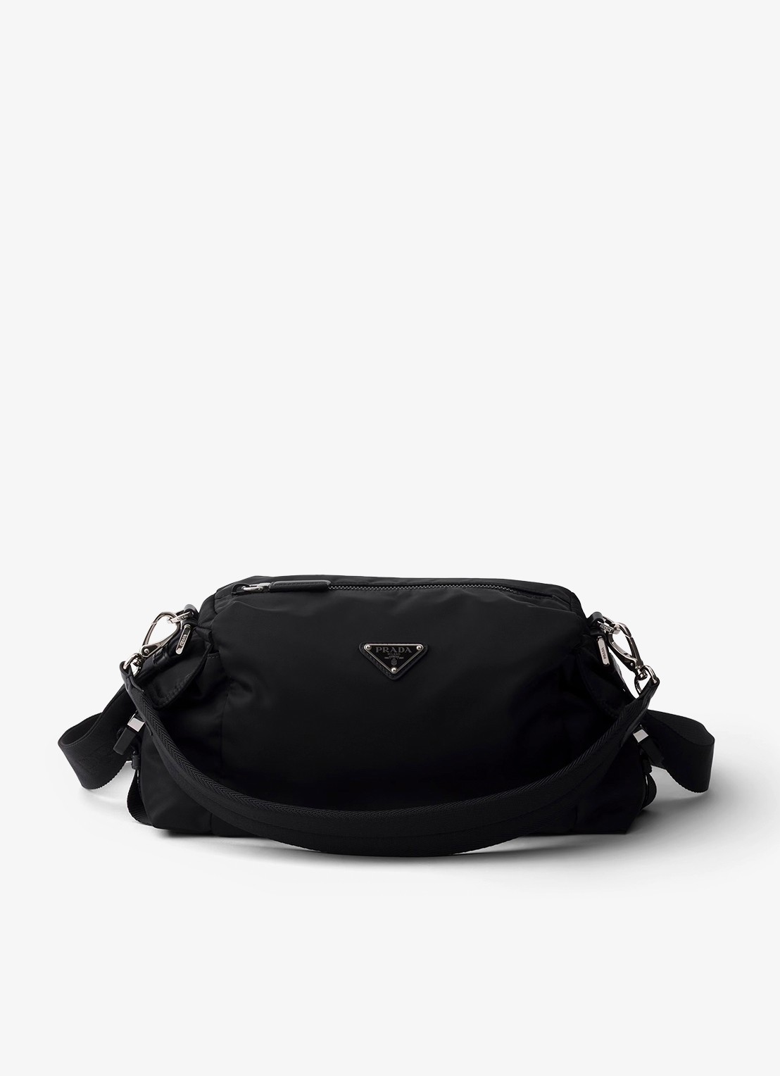 Prada Explore Re-Nylon schoudertas met leren details - voorkant 5 zwart