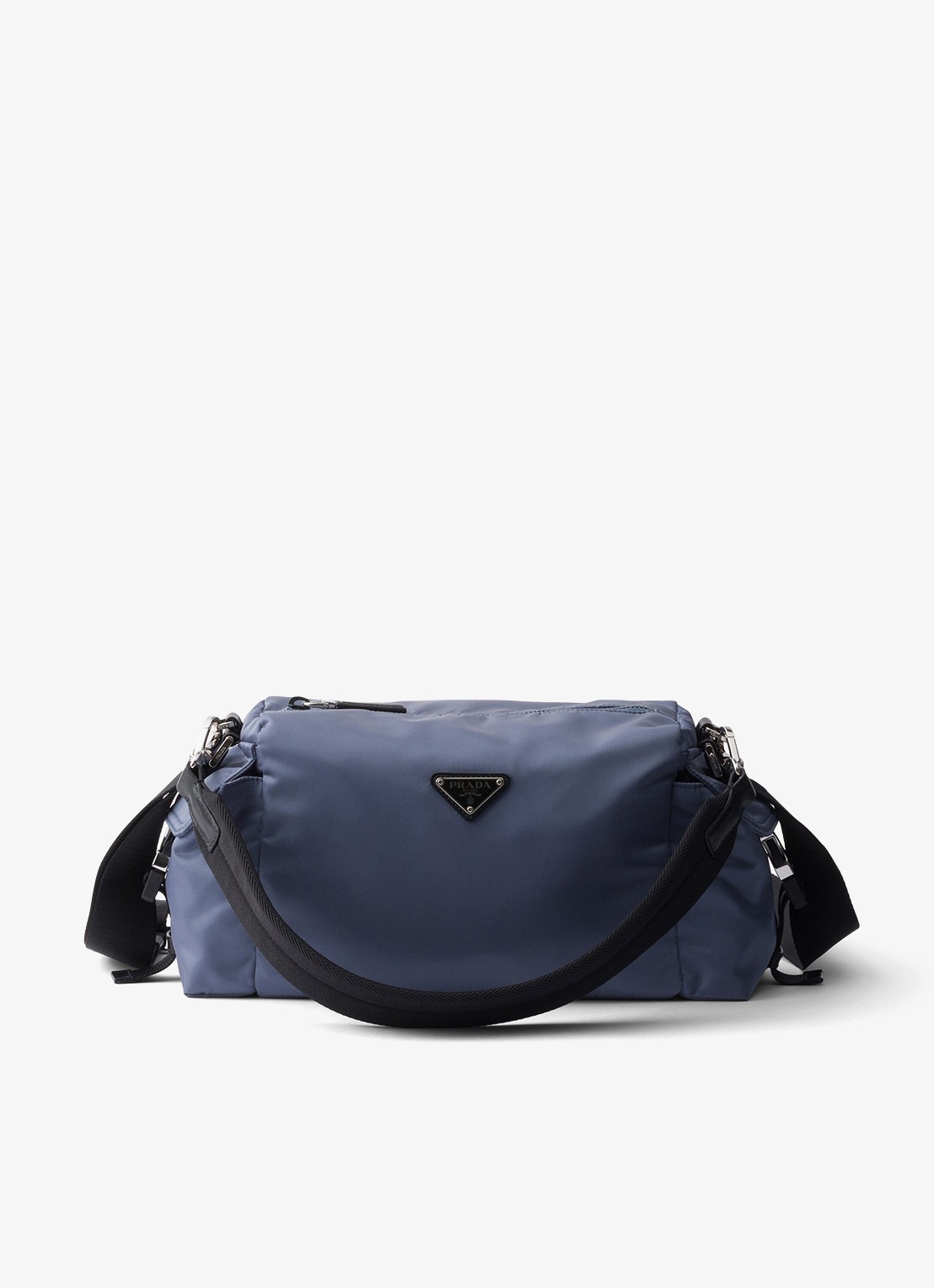 Prada Explore Re-Nylon schoudertas met leren details - voorkant blauw