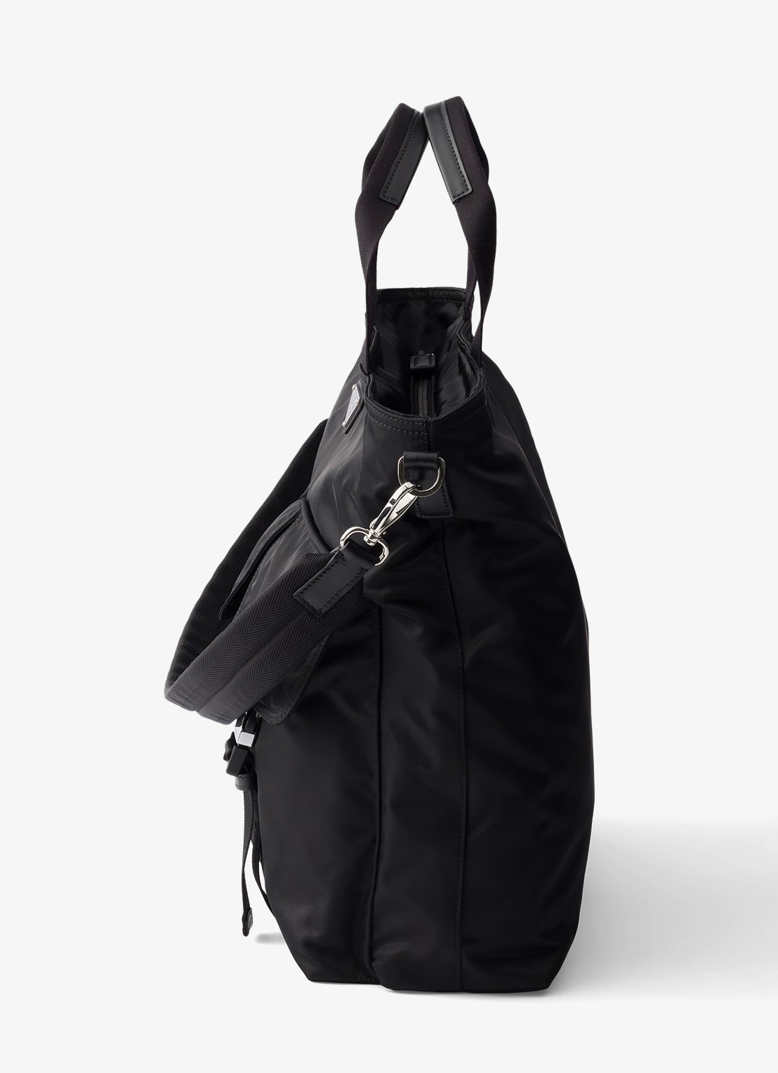 Prada Explore Re-Nylon schoudertas met leren details - detail 3 zwart