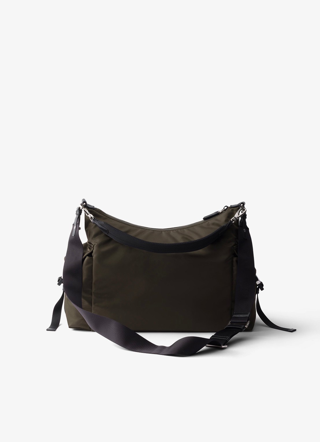 Prada Explore Re-Nylon schoudertas met leren details - achterkant donkergroen
