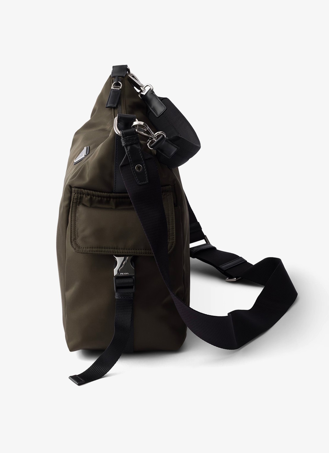 Prada Explore Re-Nylon schoudertas met leren details - detail 2 donkergroen