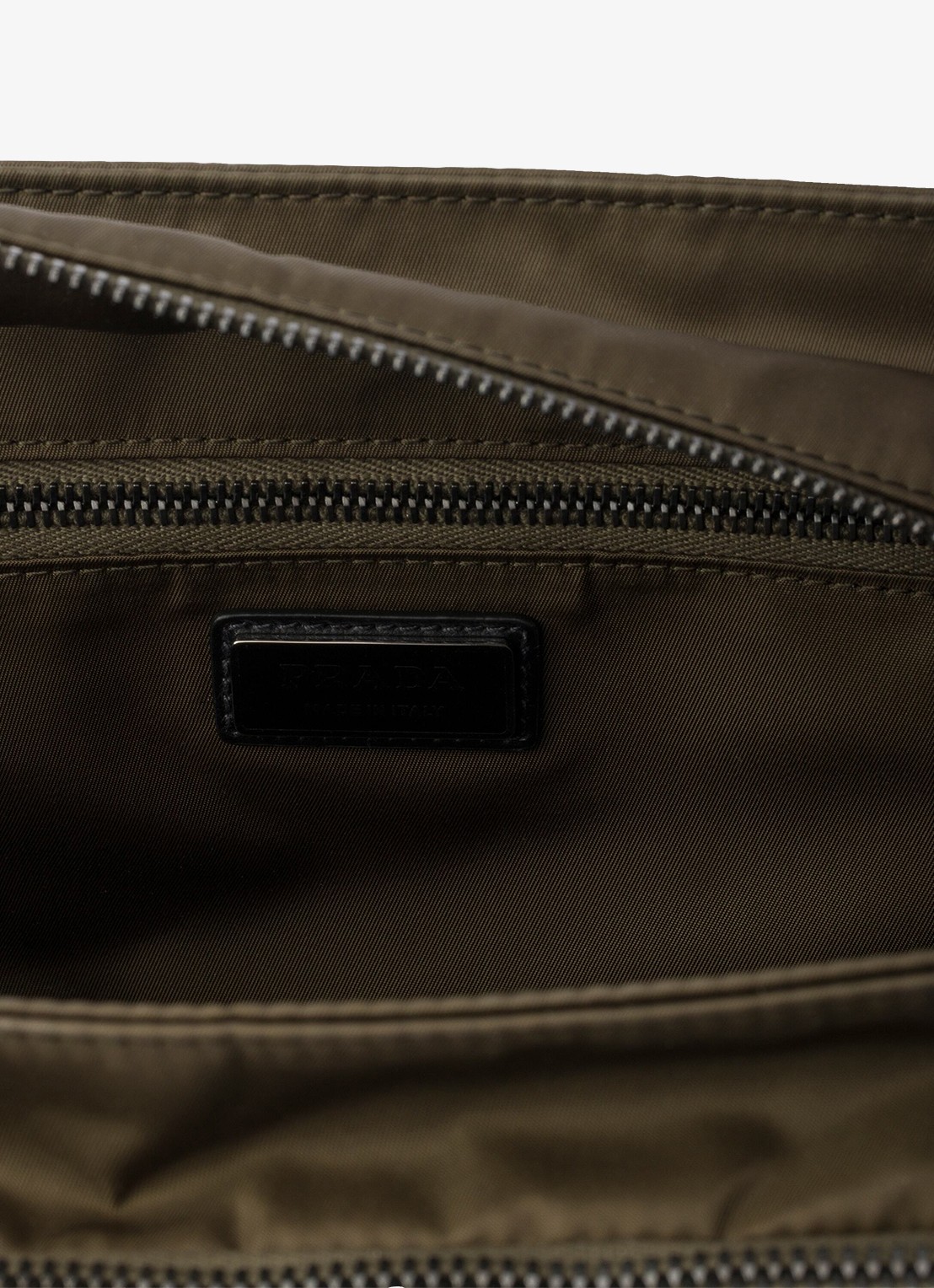 Prada Explore Re-Nylon schoudertas met leren details - detail 6 donkergroen
