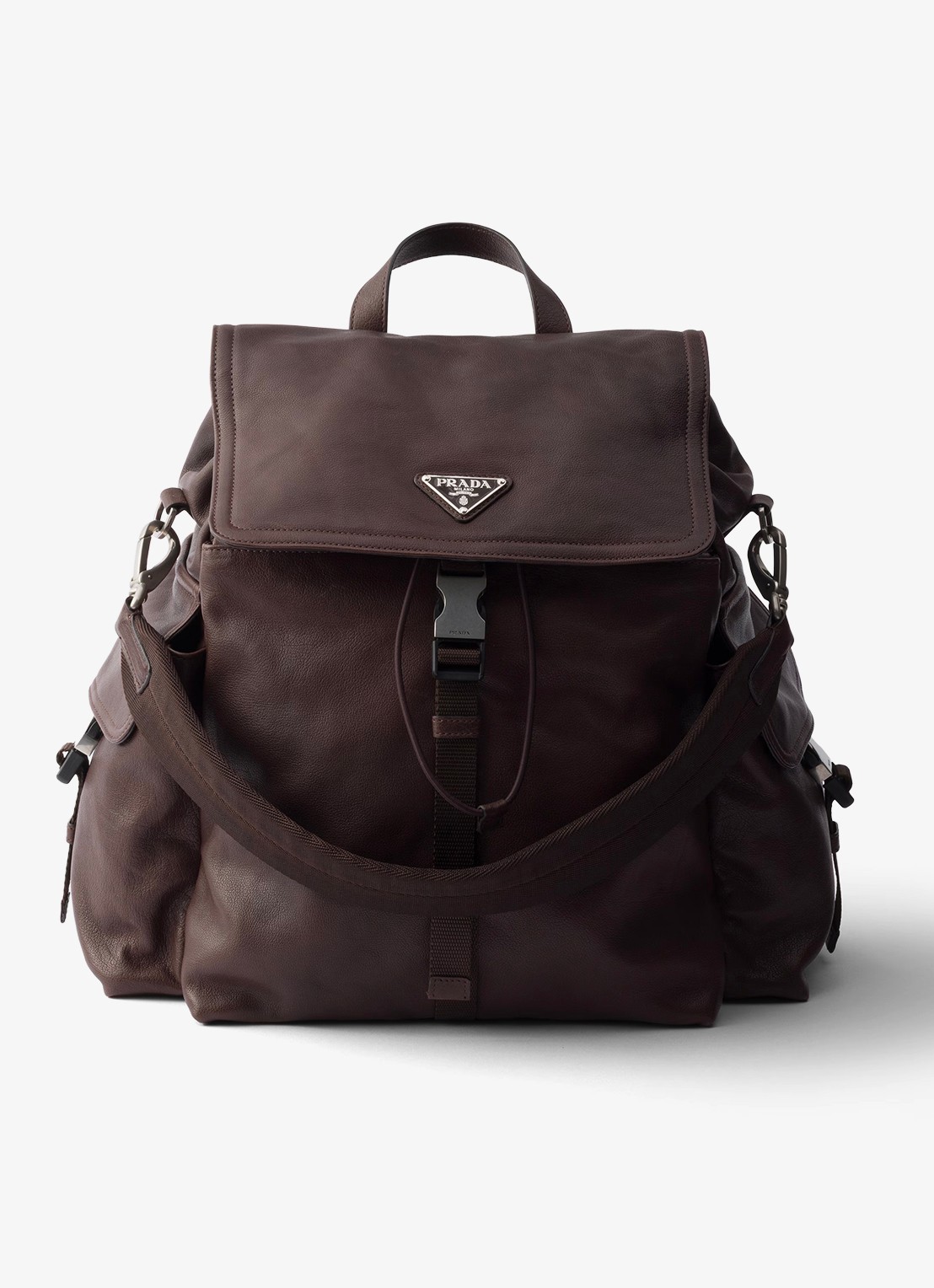 Prada Explore rugzak van leer - voorkant 5 bruin