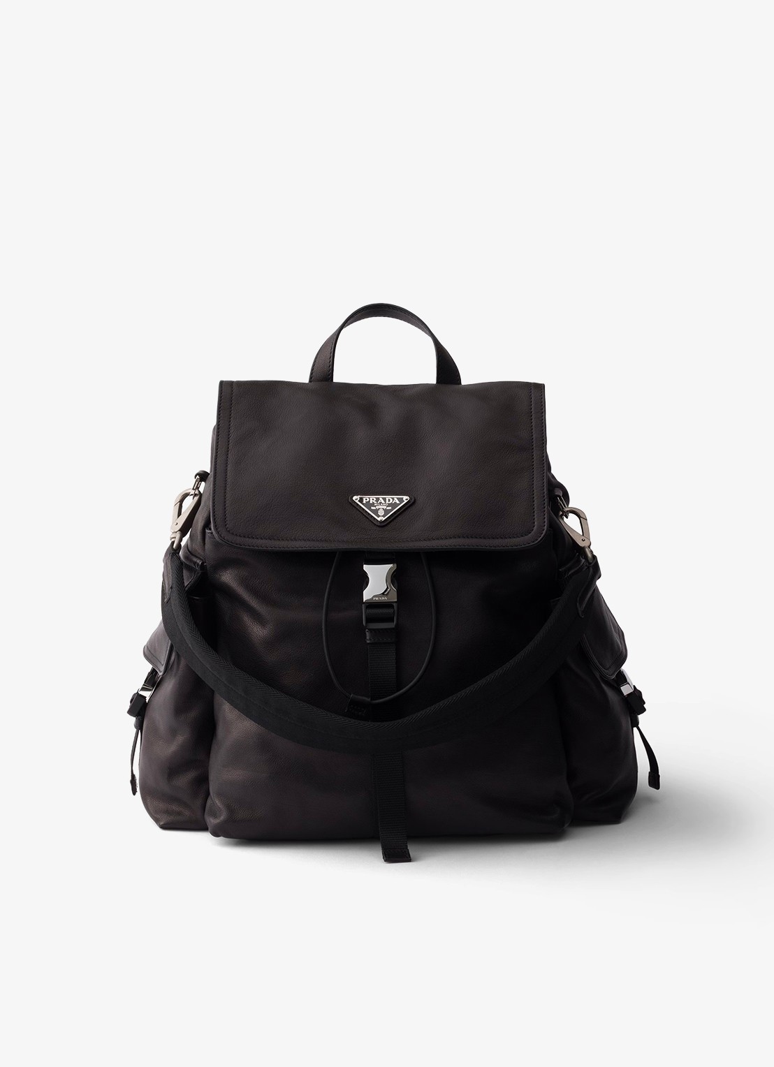Prada Explore rugzak van leer - voorkant 5 zwart