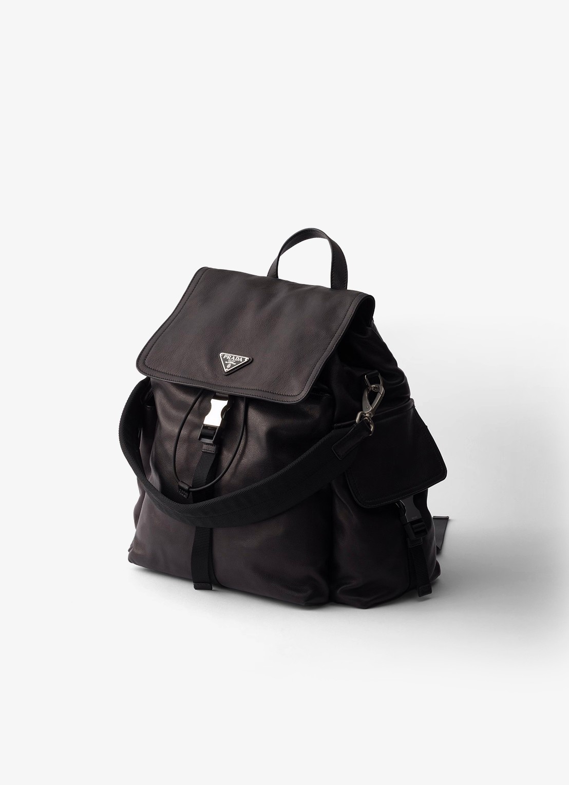 Prada Explore rugzak van leer - voorkant 6 zwart