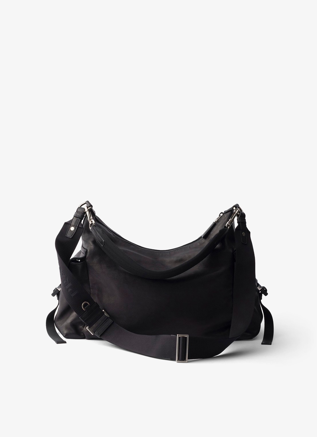Prada Explore schoudertas van leer - achterkant zwart