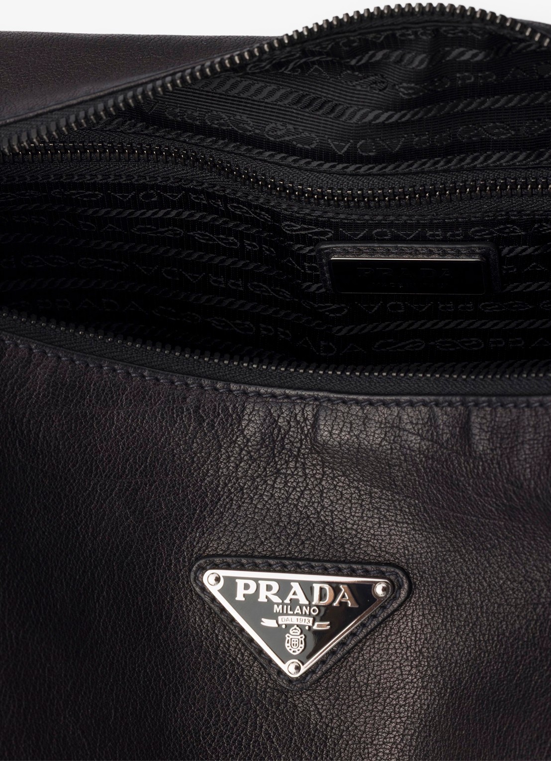 Prada Explore schoudertas van leer - detail 3 zwart