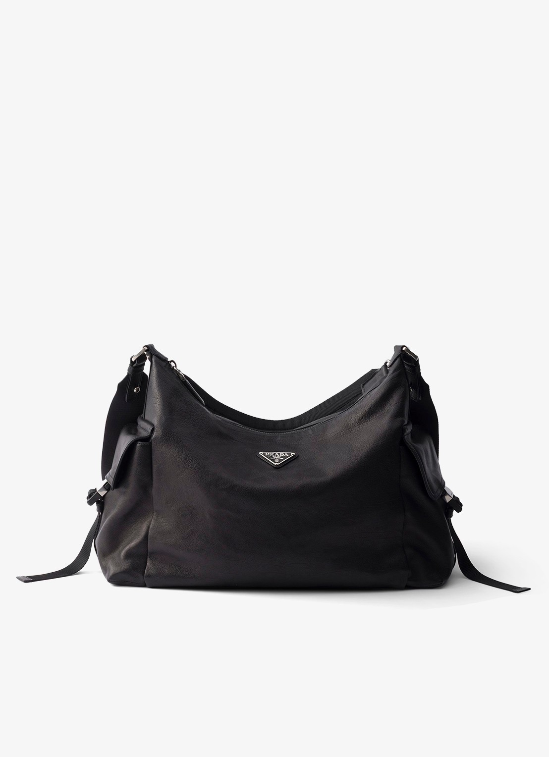 Prada Explore schoudertas van leer - voorkant 5 zwart