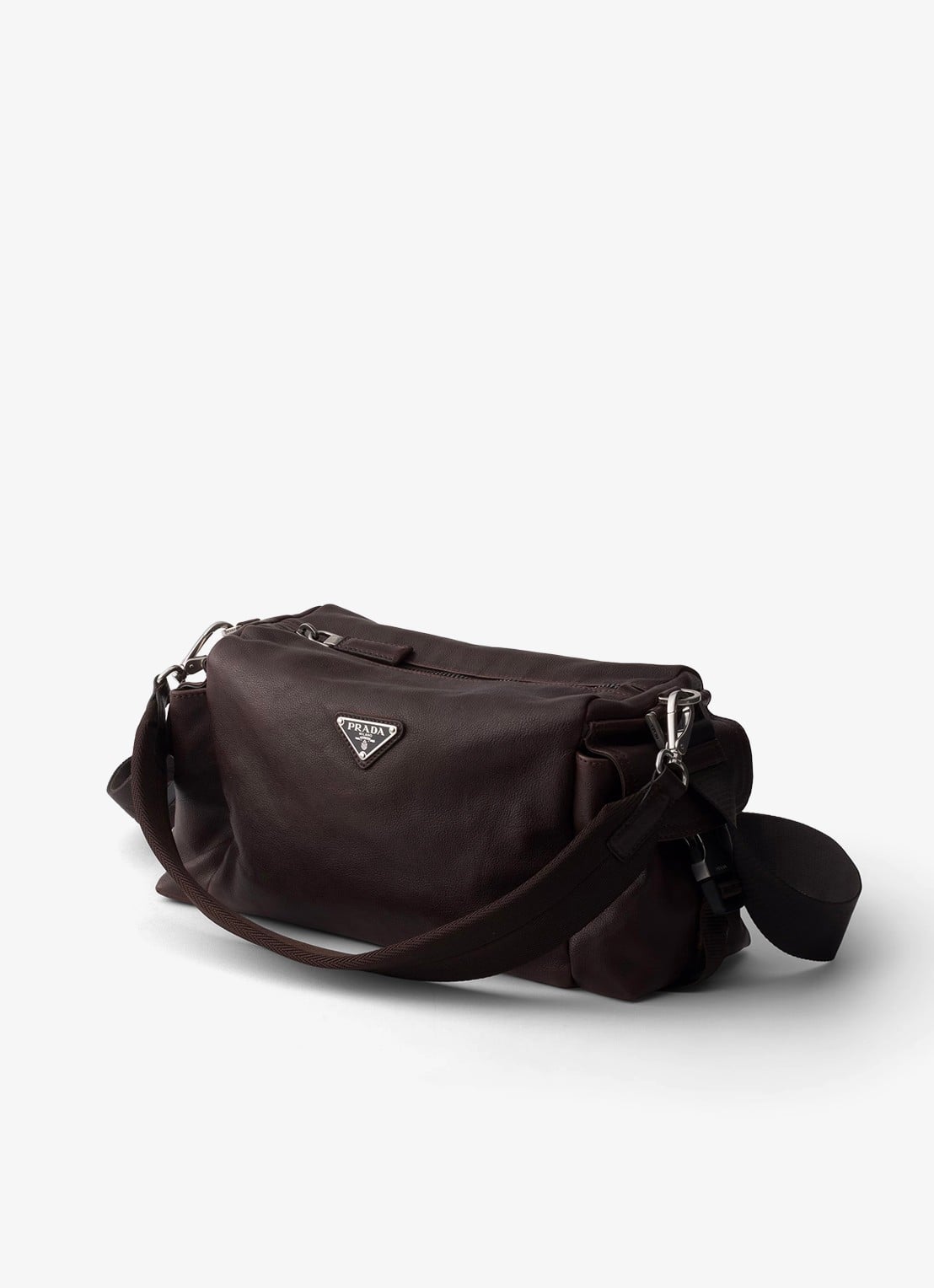Prada Explore schoudertas van leer - voorkant 6 bruin