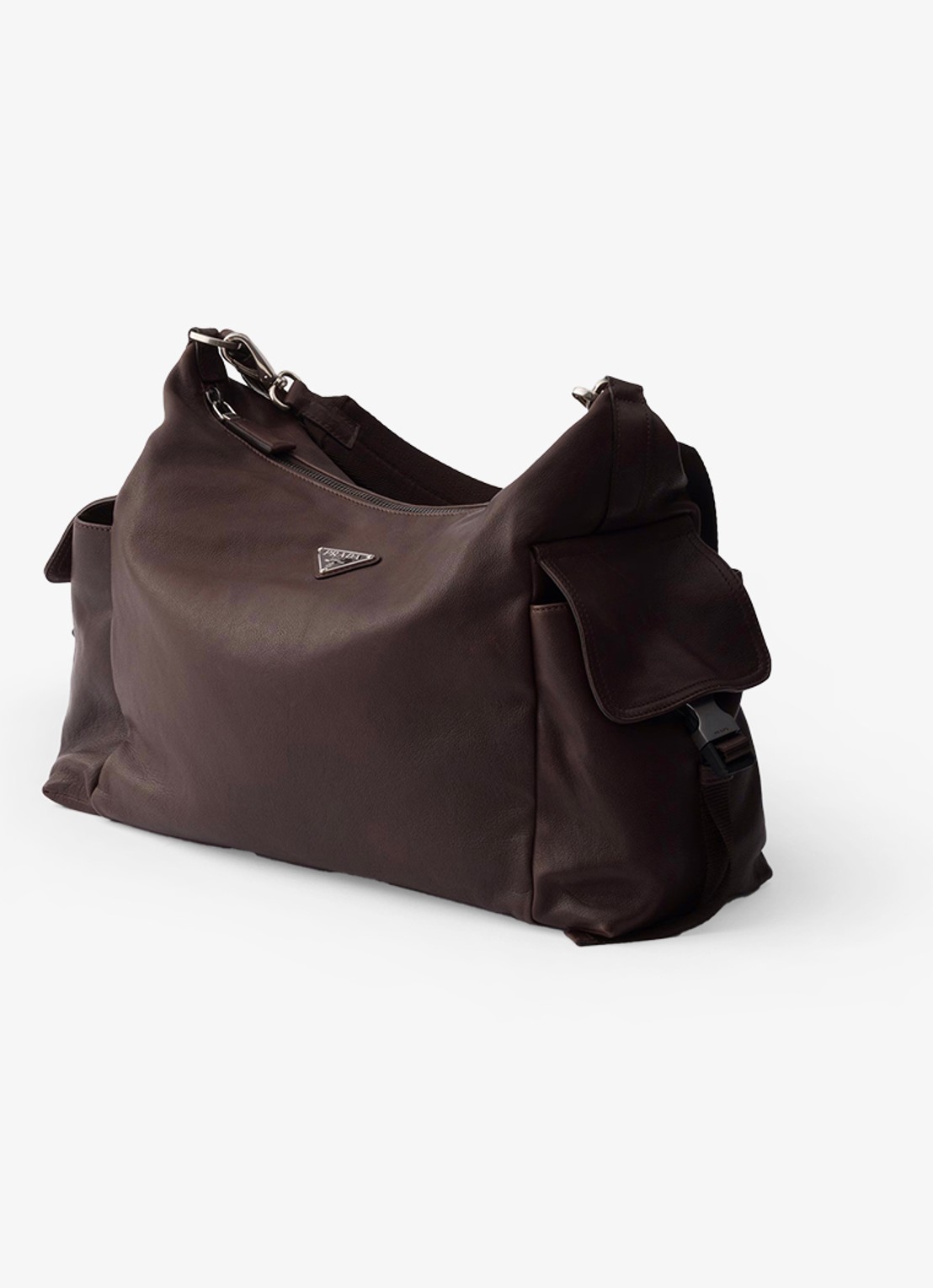 Prada Explore schoudertas van leer - voorkant 6 bruin