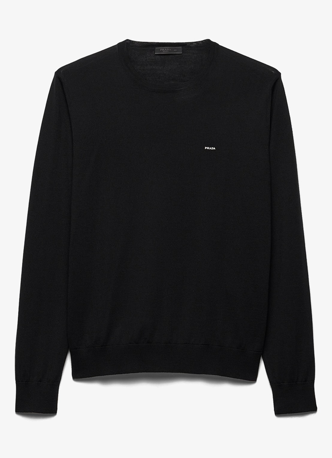 Prada Fijngebreide pullover met logo - voorkant 3 zwart