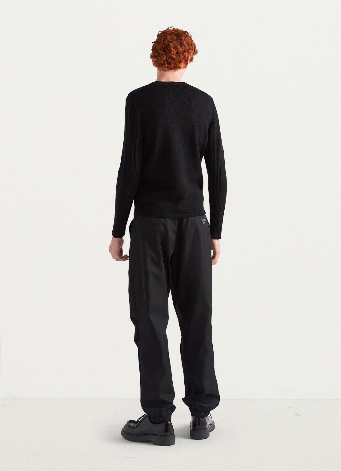 Prada Fijngebreide pullover van scheerwol met borstzak - detail 4 zwart