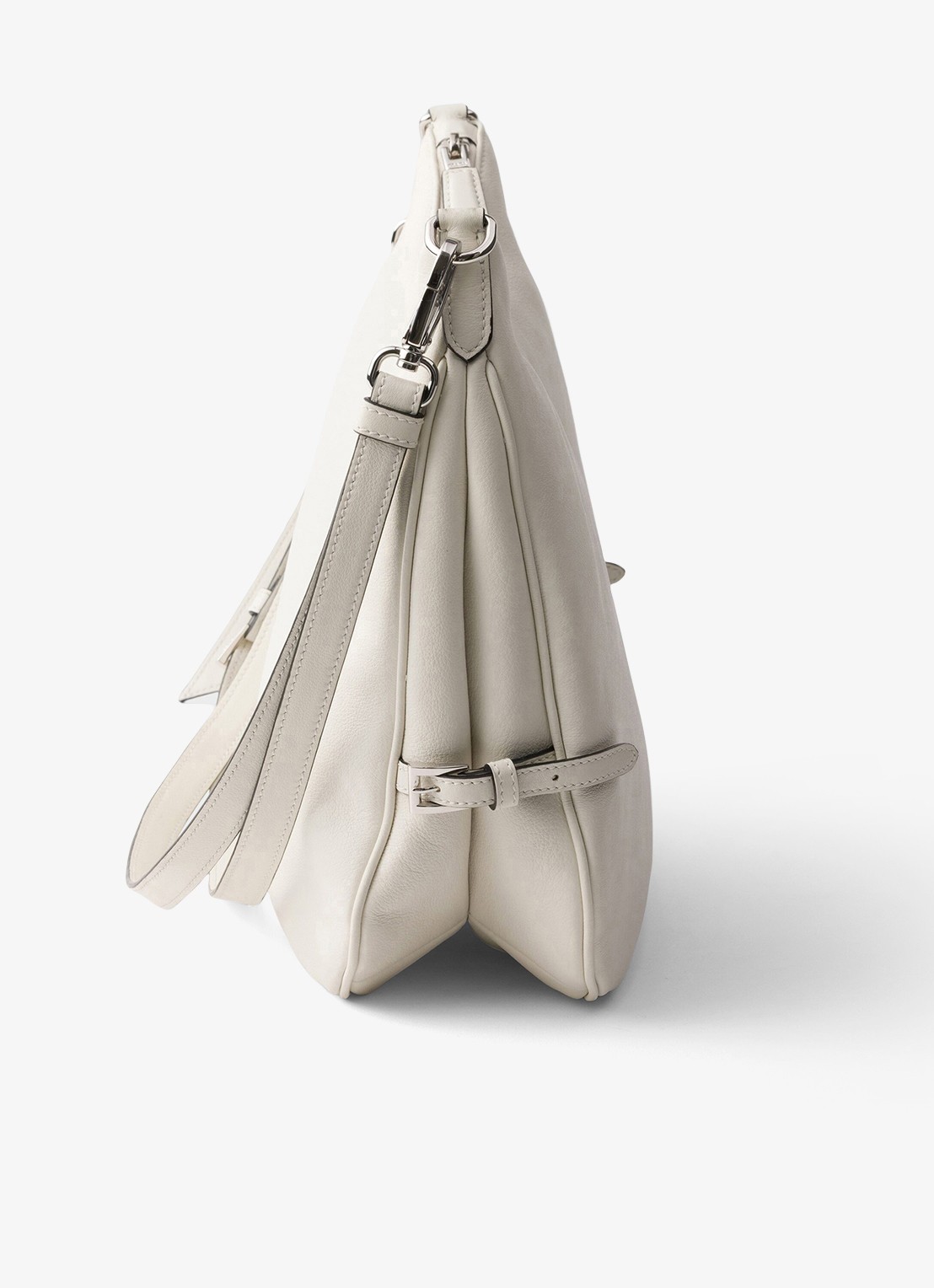 Prada Fold Large schoudertas van kalfsleer - detail 4 gebroken wit