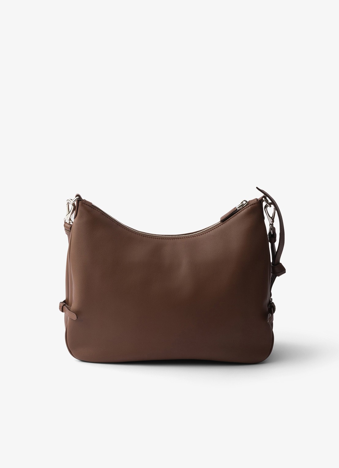 Prada Fold Large schoudertas van kalfsleer - achterkant bruin