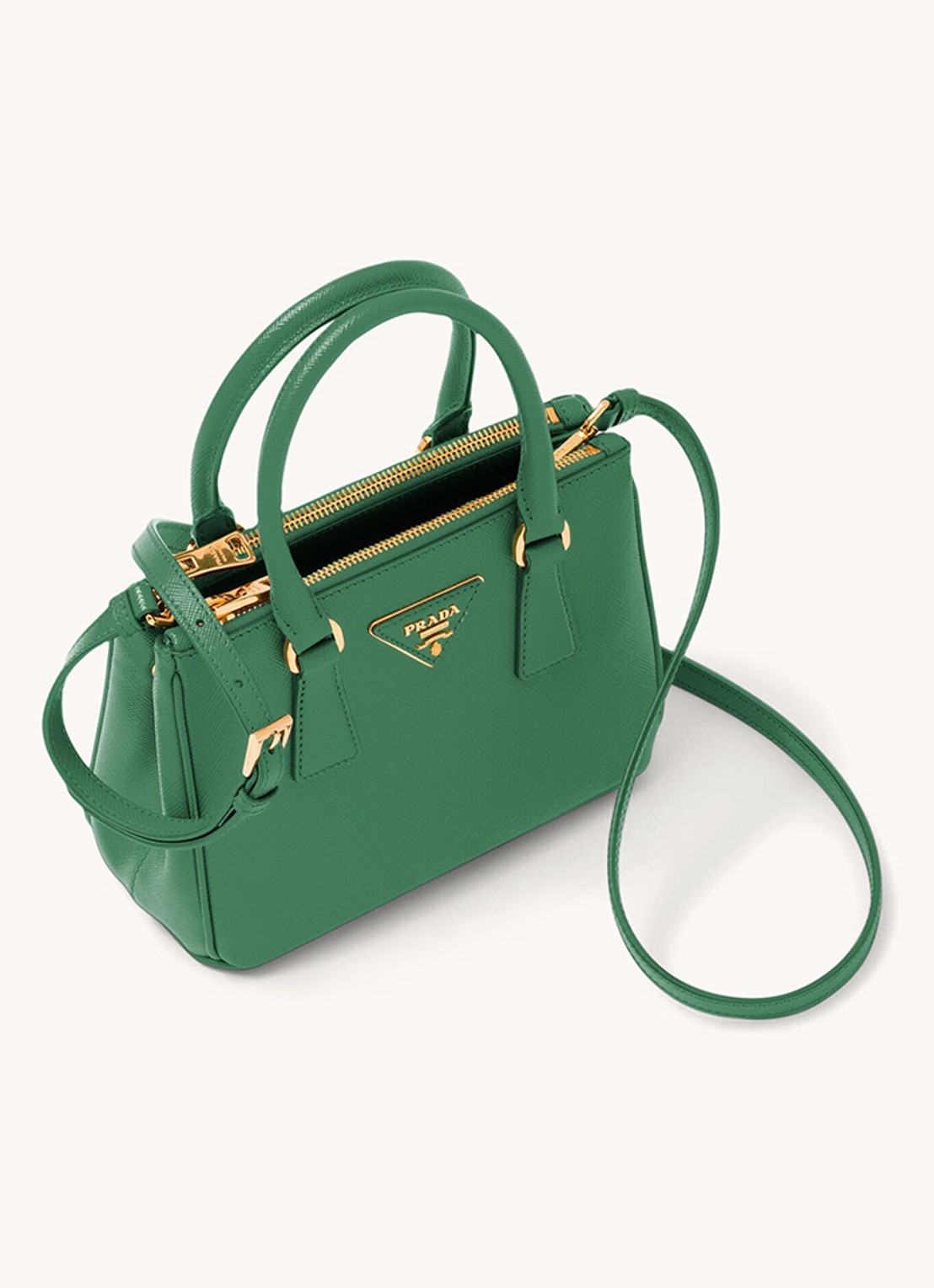 Prada Galleria handtas van leer - detail 3 groen