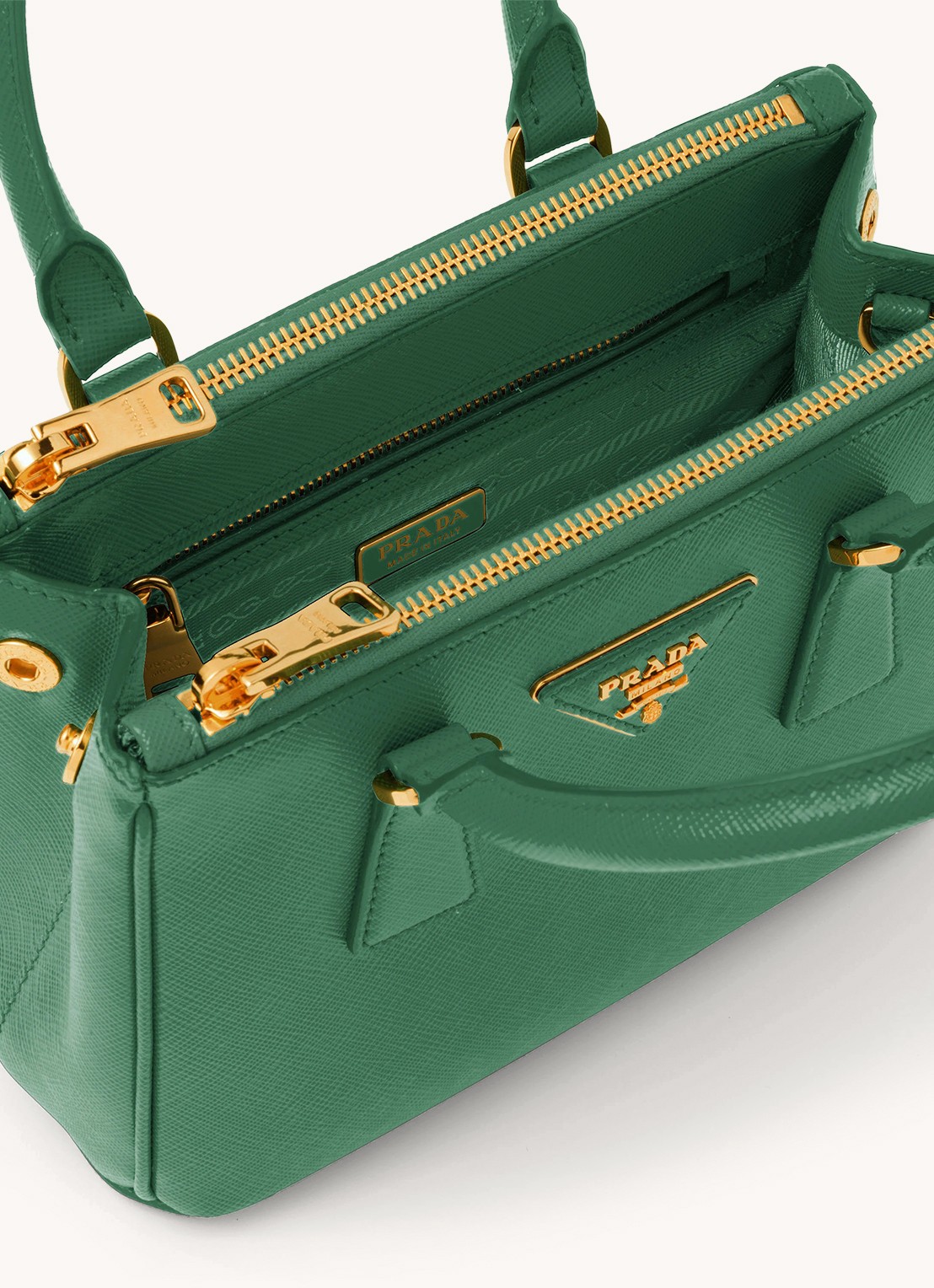 Prada Galleria handtas van leer - detail 5 groen