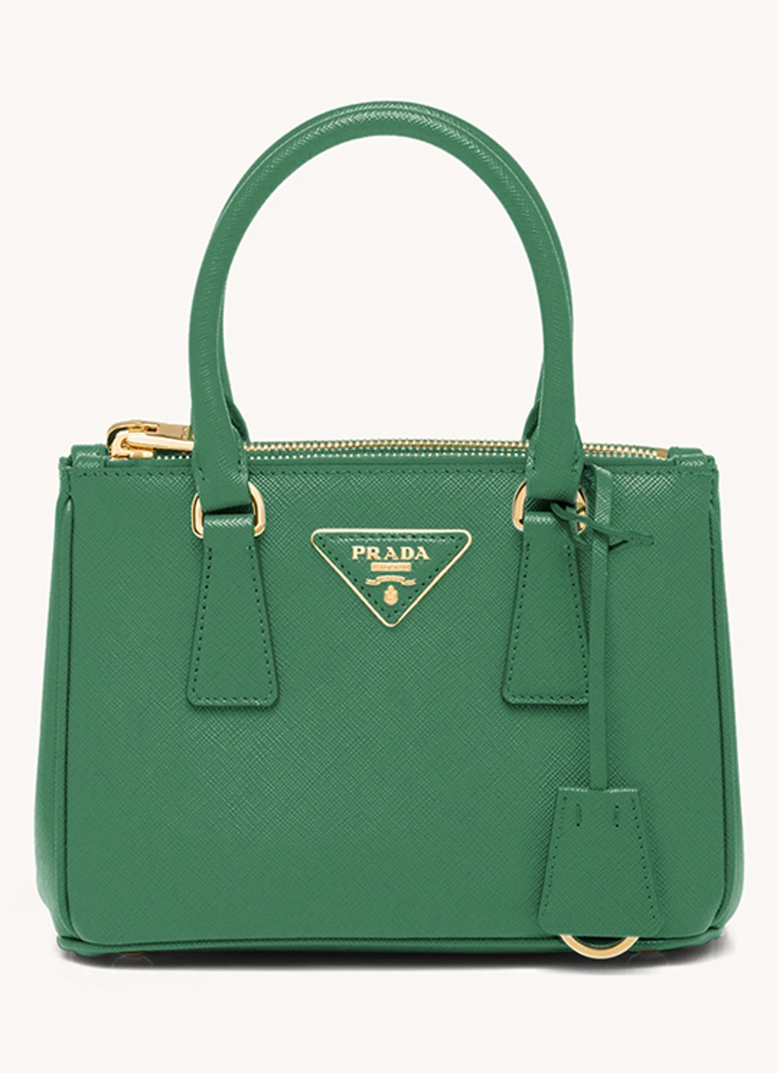Prada Galleria handtas van leer - voorkant groen
