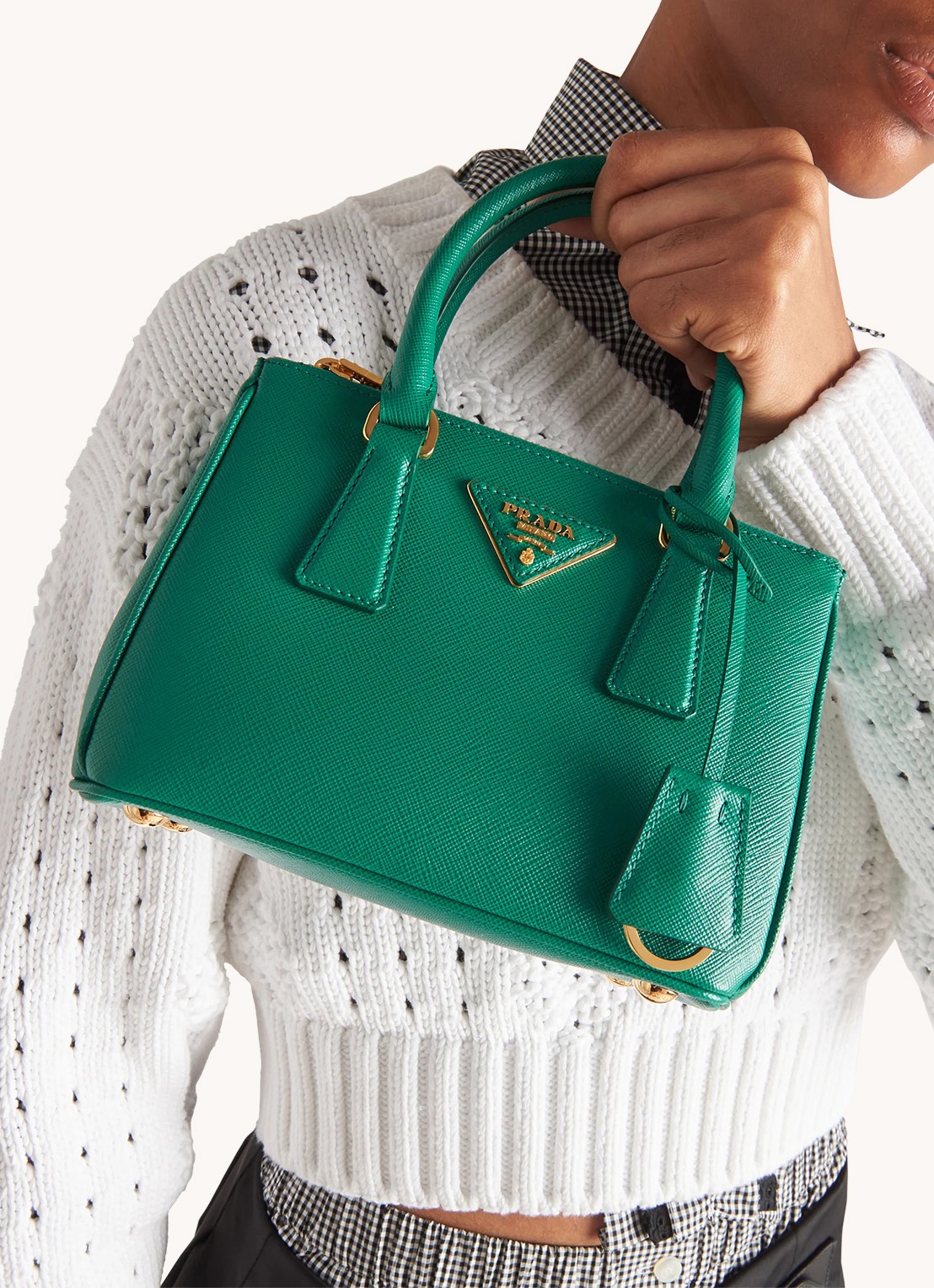 Prada Galleria handtas van leer - voorkant 2 groen