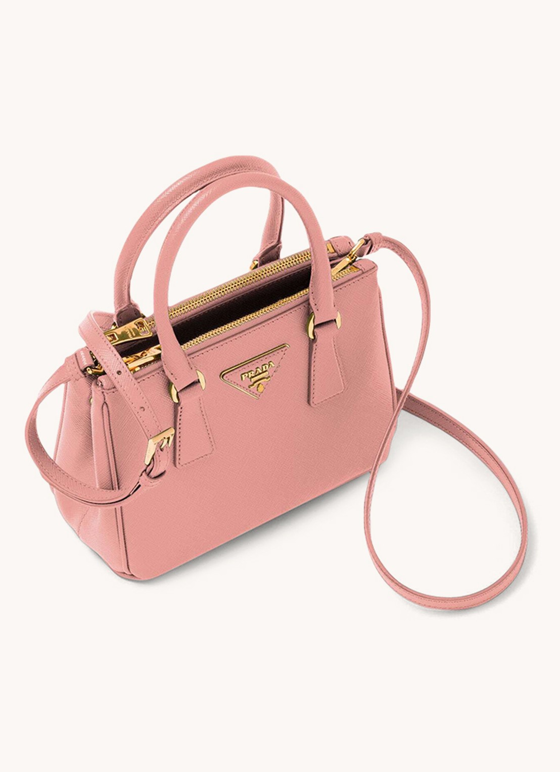 Prada Galleria handtas van leer - voorkant 2 roze