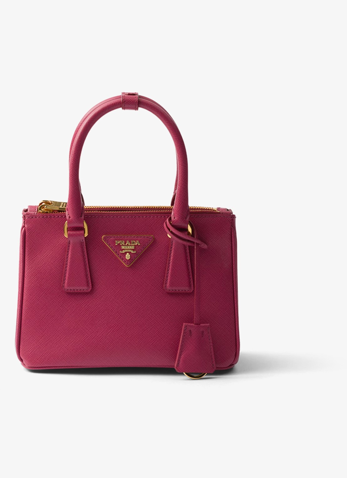 Prada Galleria handtas van leer - voorkant donkerroze