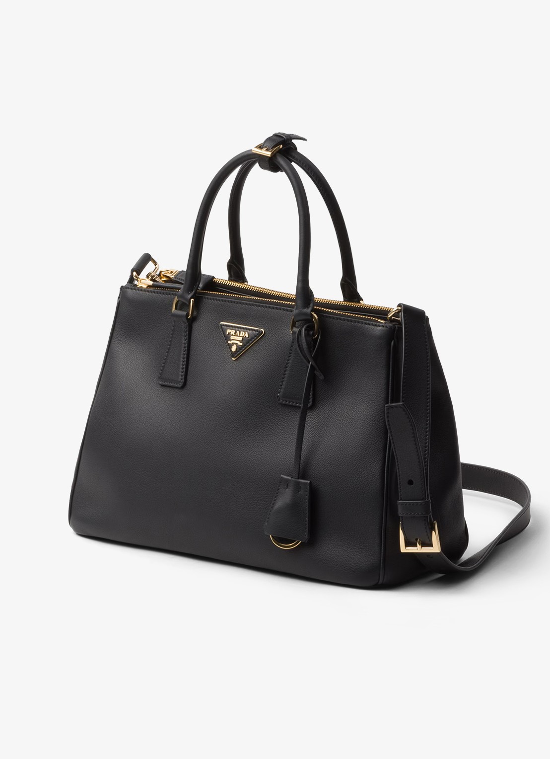 Prada Galleria Large handtas van kalfsleer - detail zwart
