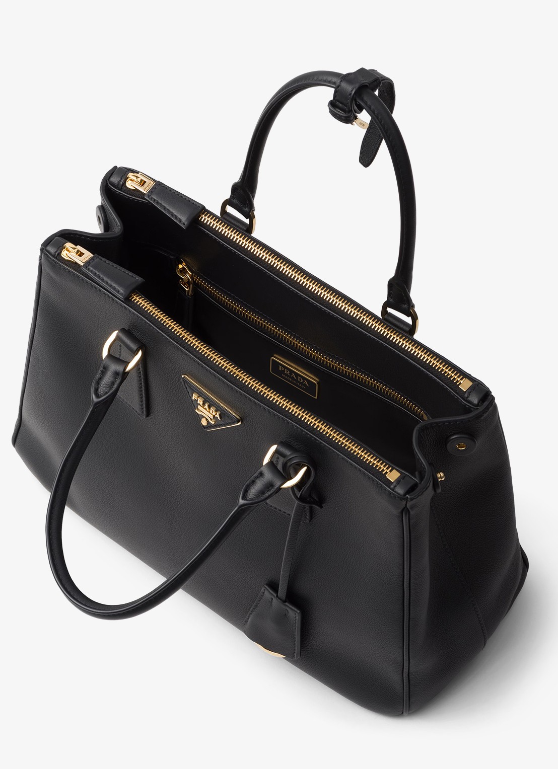 Prada Galleria Large handtas van kalfsleer - detail 2 zwart