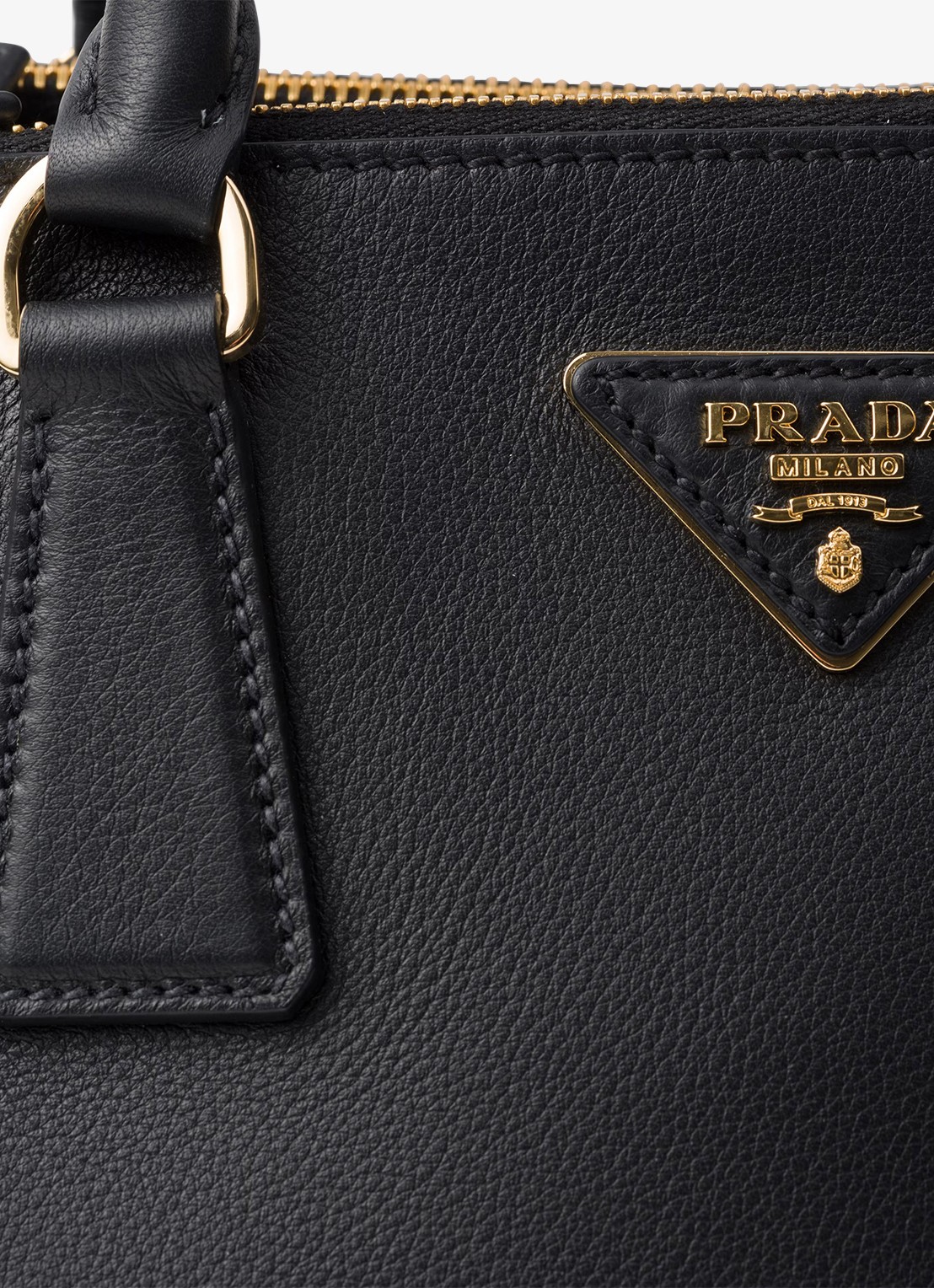 Prada Galleria Large handtas van kalfsleer - detail 3 zwart