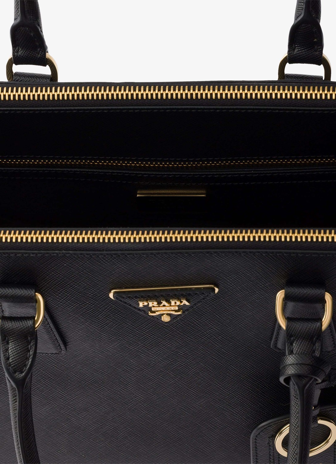 Prada Galleria Large handtas van kalfsleer - detail 4 zwart