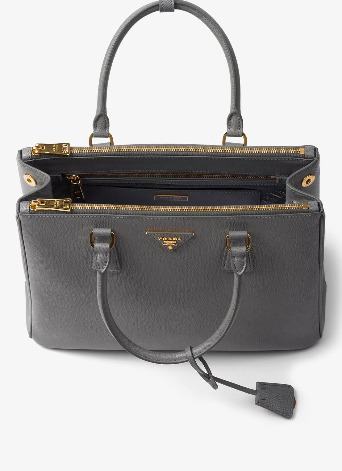 Prada Galleria Large handtas van leer - detail 6 grijs