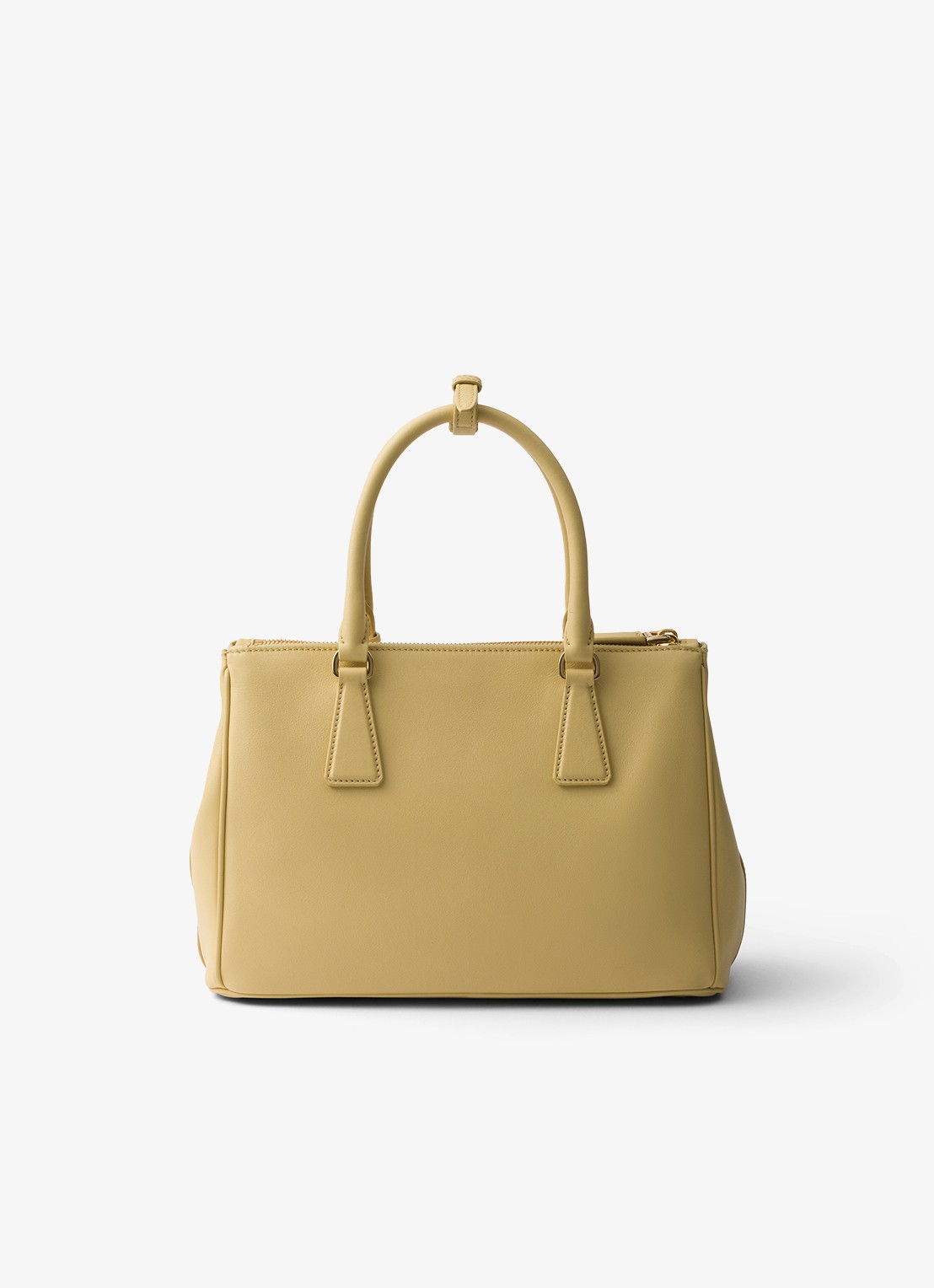 Prada Galleria Medium handtas van kalfsleer - achterkant vanillegeel