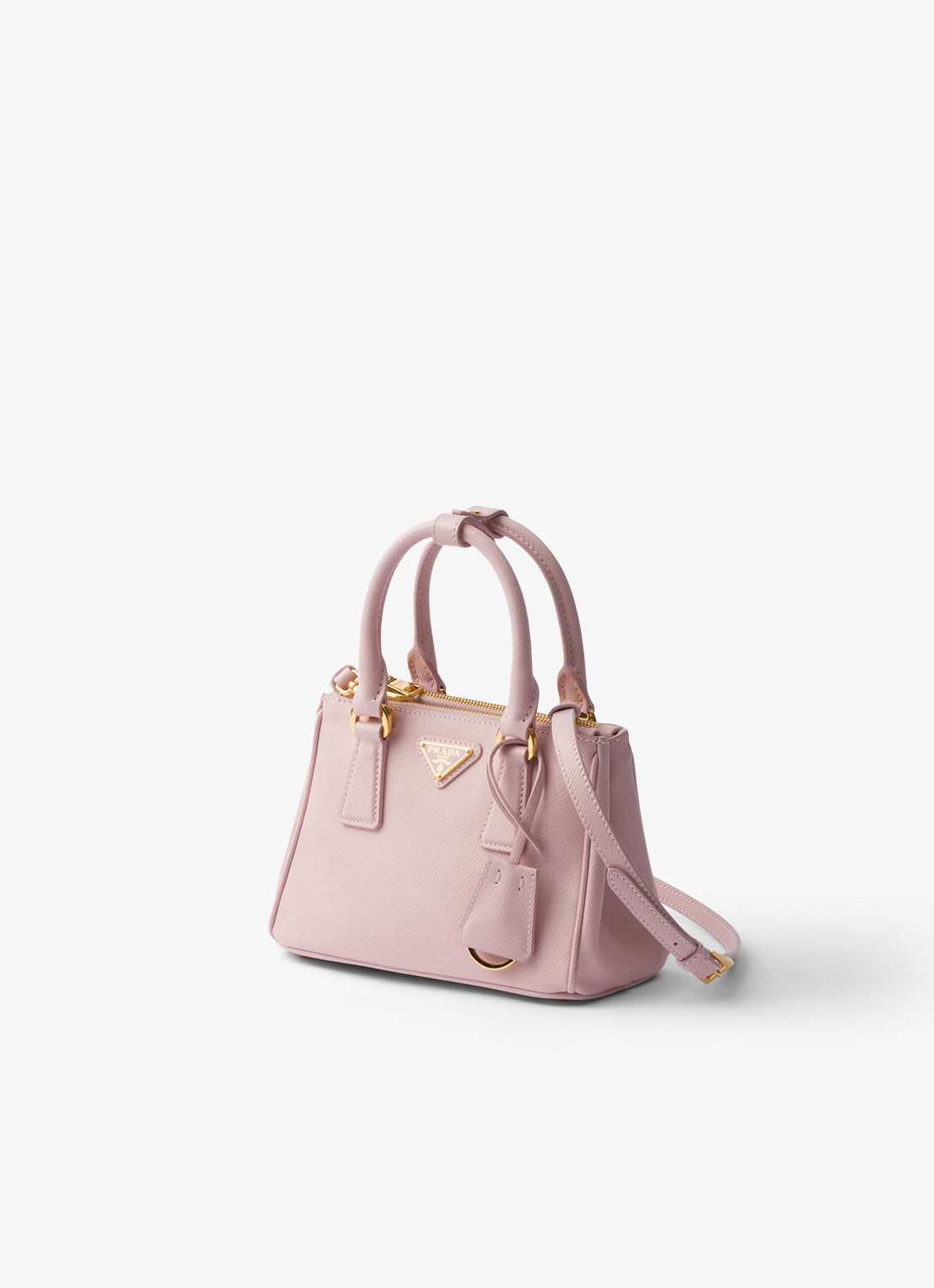 Prada Galleria Micro handtas van leer - voorkant 6 oudroze