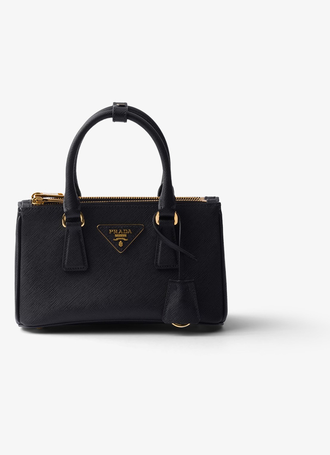 Prada Galleria Mini handtas van kalfsleer - voorkant 2 zwart