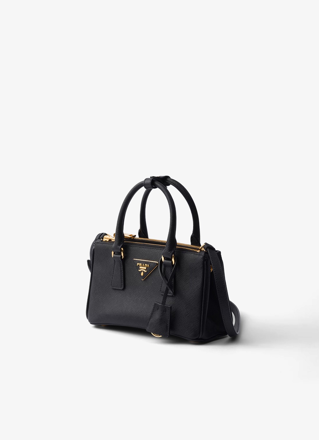 Prada Galleria Mini handtas van kalfsleer - voorkant 3 zwart