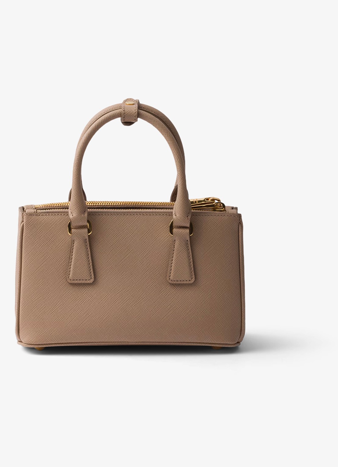 Prada Galleria Mini handtas van kalfsleer - achterkant 3 lichtbruin