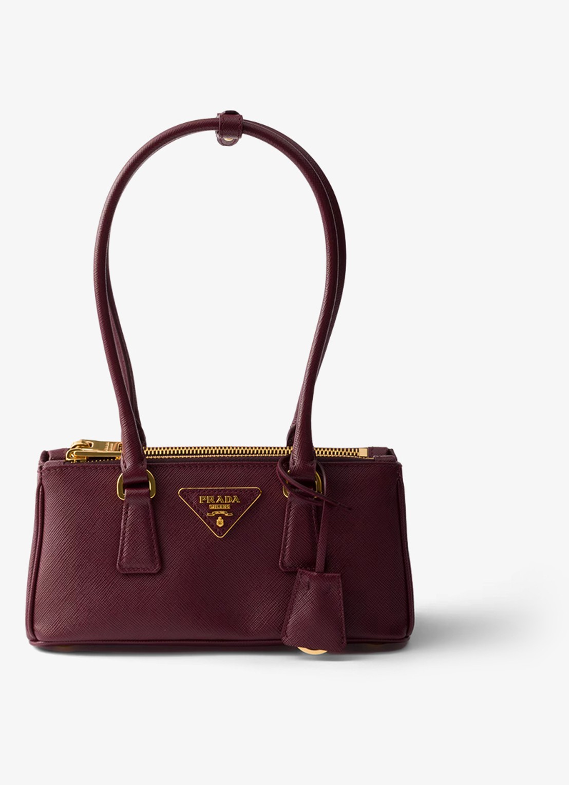 Prada Galleria Mini schoudertas van kalfsleer - voorkant 5 bordeauxrood