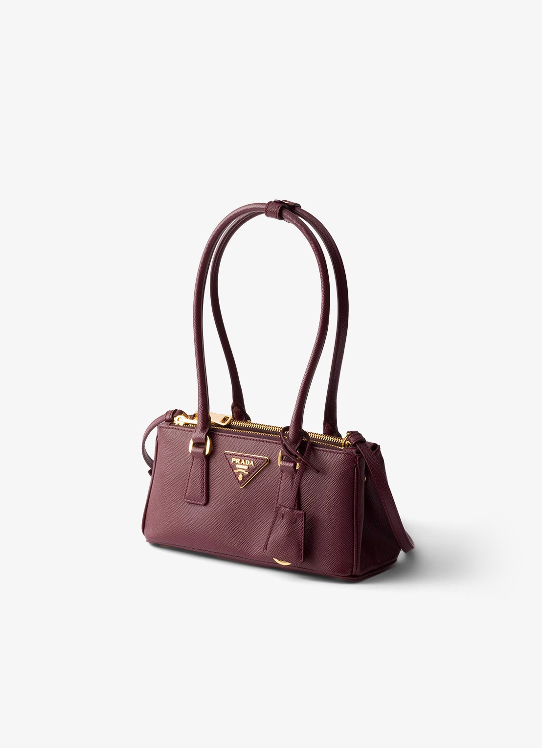 Prada Galleria Mini schoudertas van kalfsleer - voorkant 6 bordeauxrood