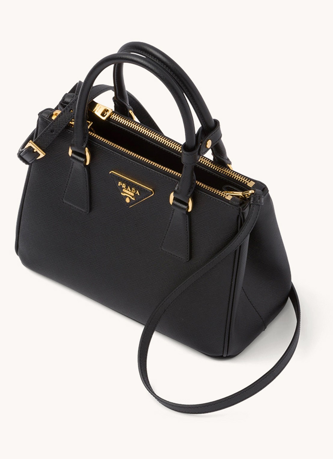 Prada Galleria Small handtas van kalfsleer - achterkant 7 zwart