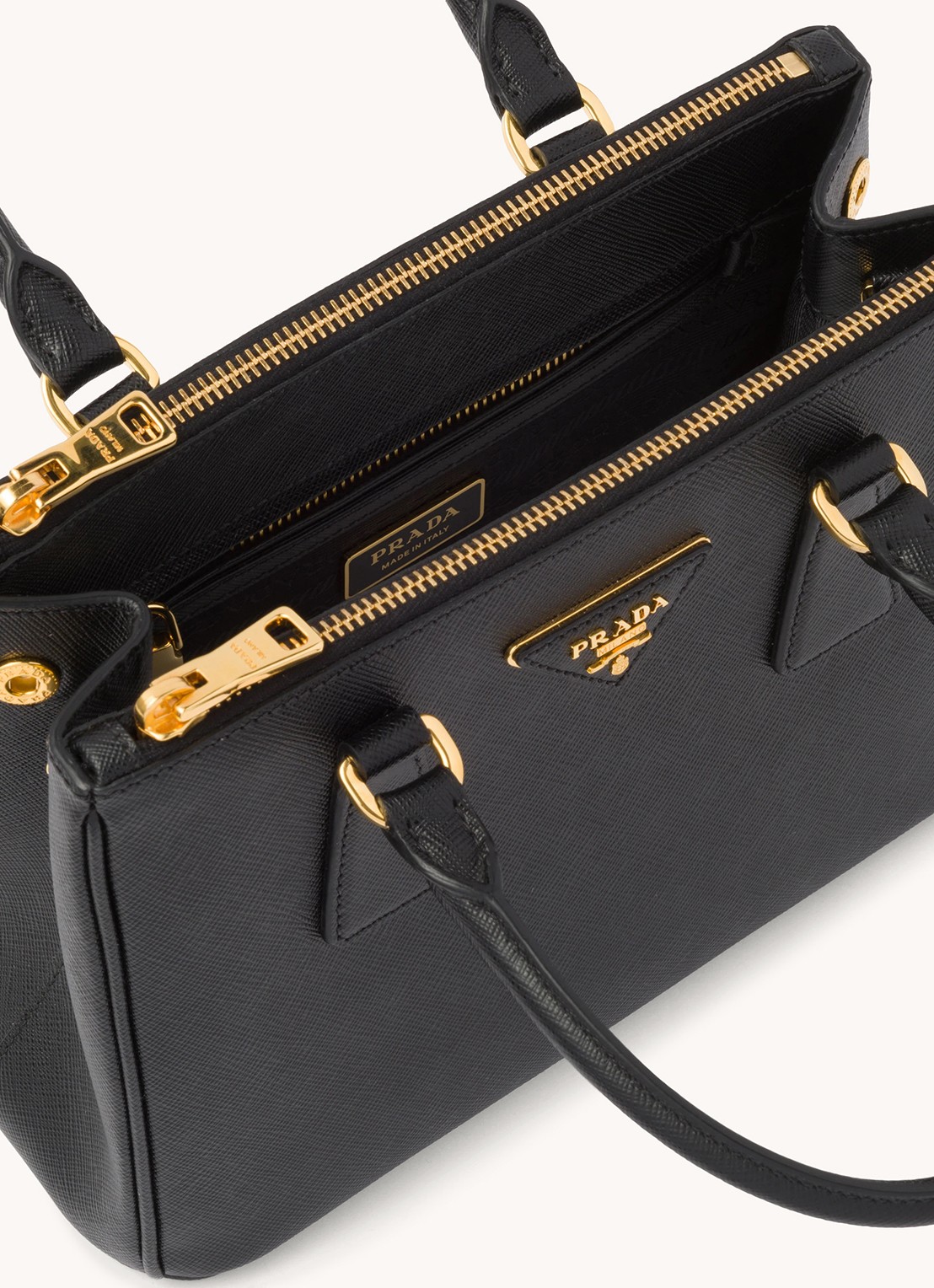 Prada Galleria Small handtas van kalfsleer - detail 4 zwart