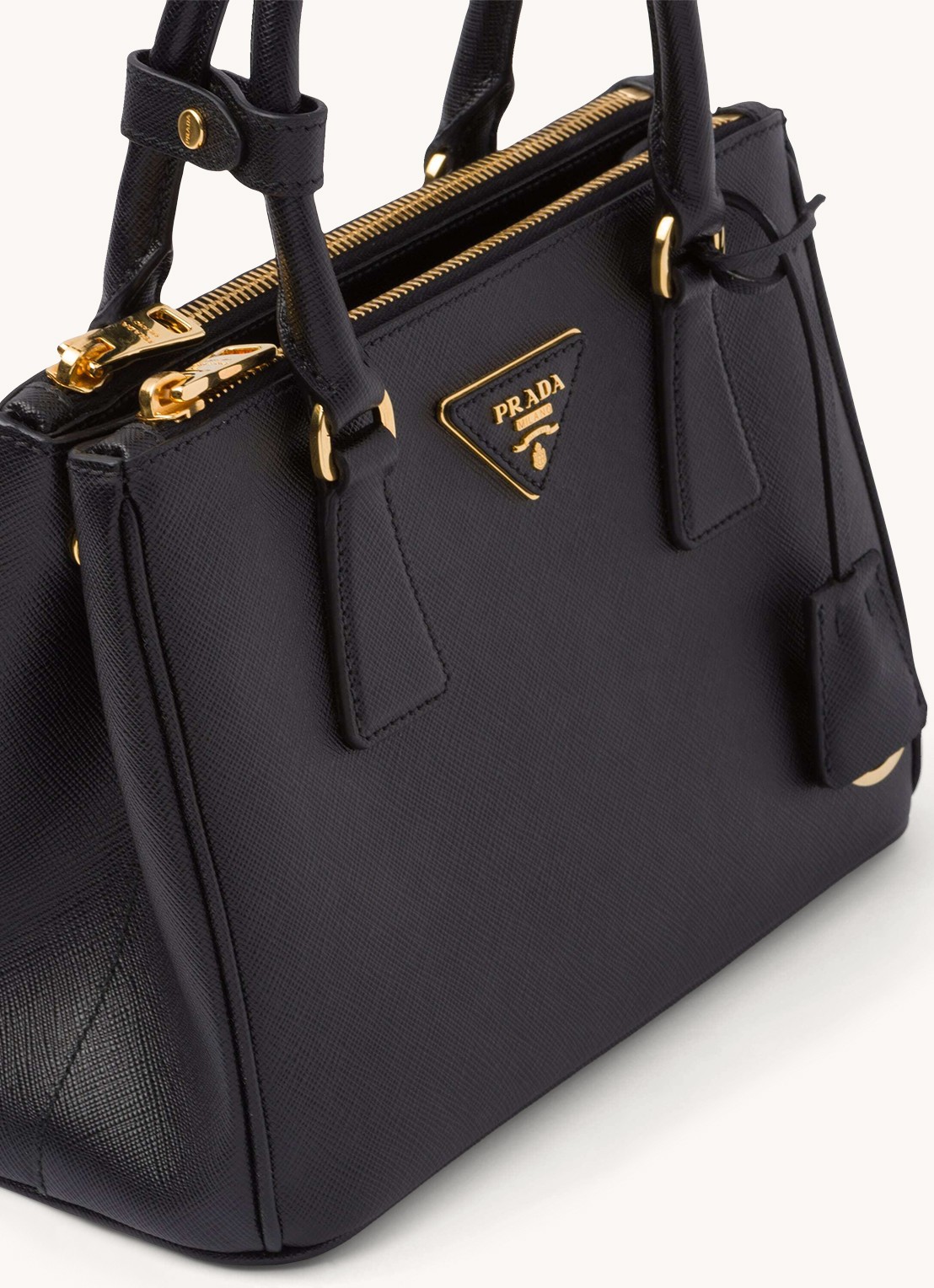 Prada Galleria Small handtas van kalfsleer - detail 5 zwart