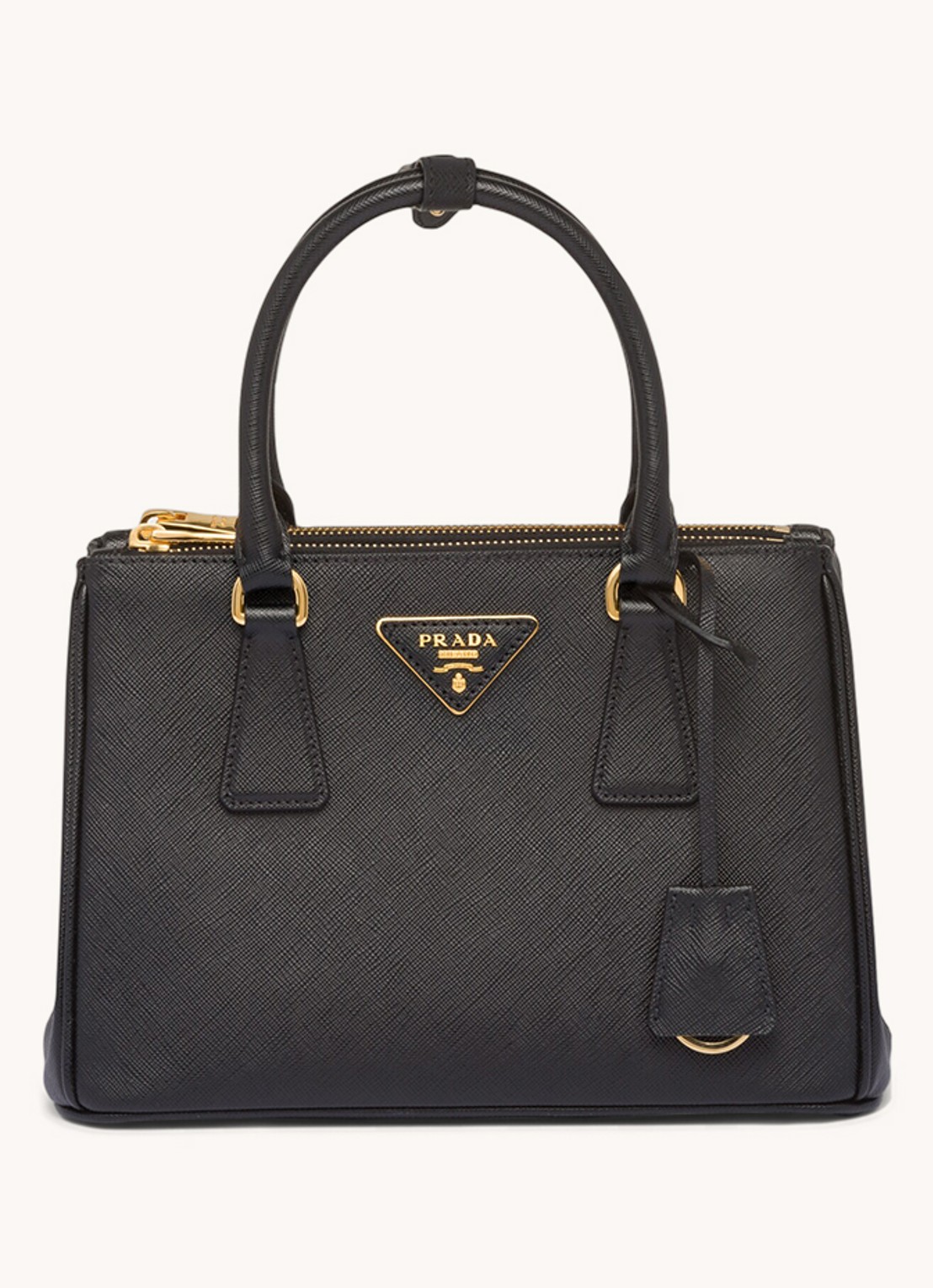 Prada Galleria Small handtas van kalfsleer - voorkant zwart