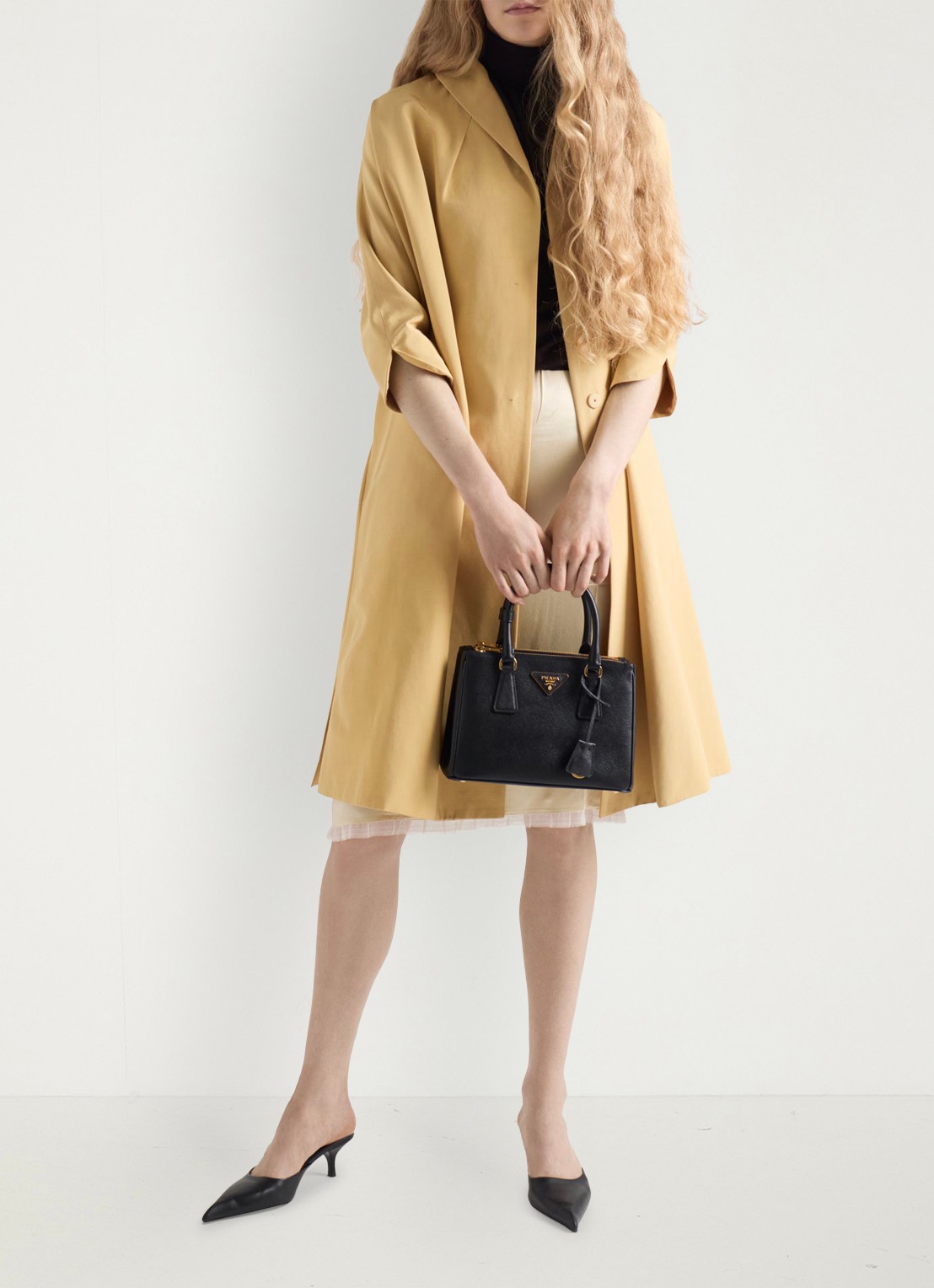 Prada Galleria Small handtas van kalfsleer - voorkant 3 zwart