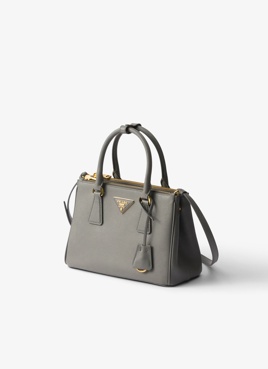 Prada Galleria Small handtas van kalfsleer - voorkant 4 donkergrijs