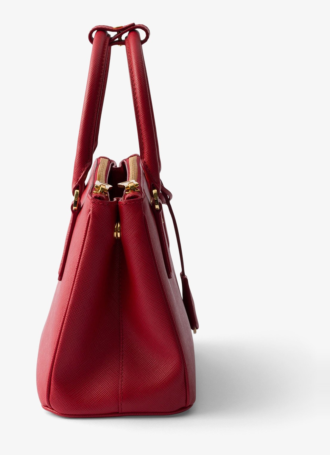 Prada Galleria Small handtas van kalfsleer - detail rood
