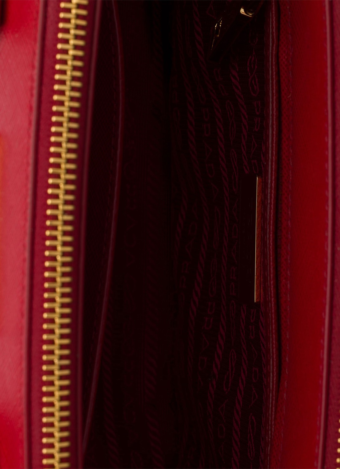 Prada Galleria Small handtas van kalfsleer - detail 2 rood
