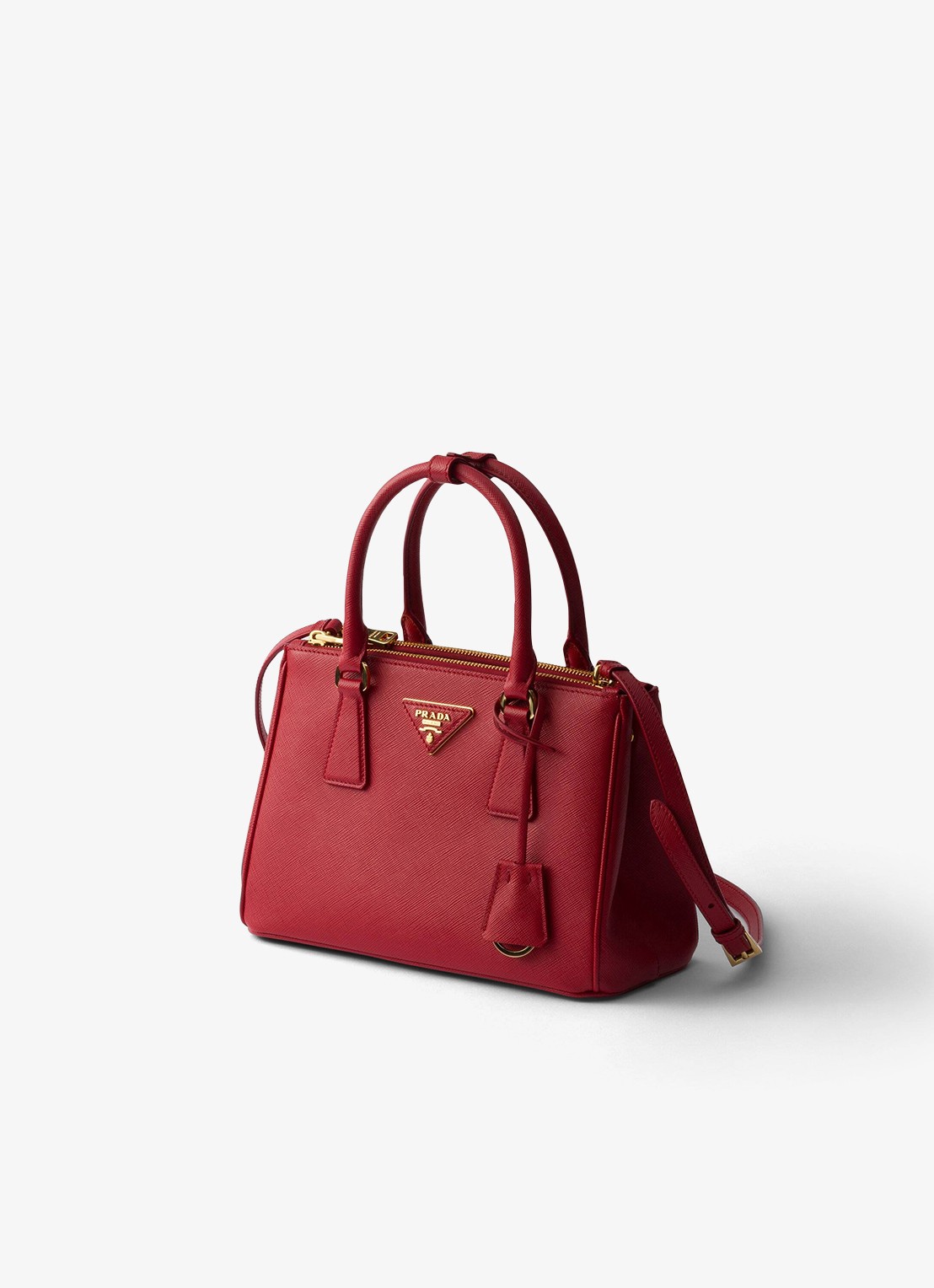 Prada Galleria Small handtas van kalfsleer - voorkant 6 rood