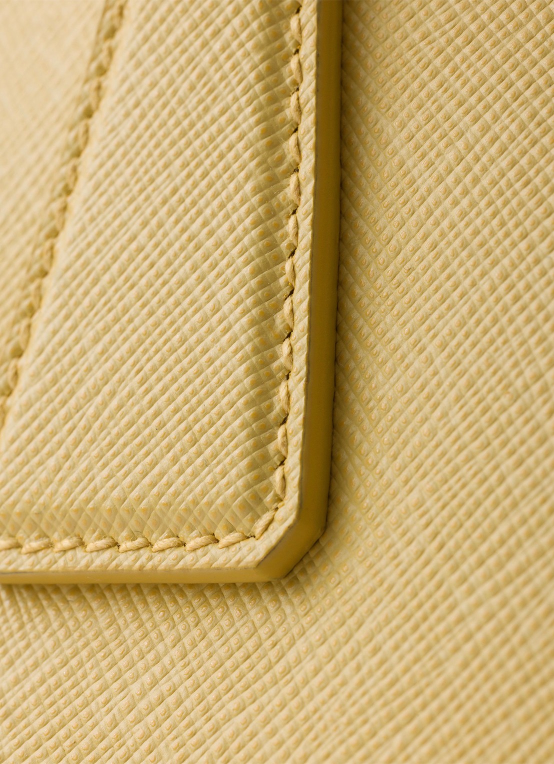 Prada Galleria Small handtas van kalfsleer - detail 2 geel