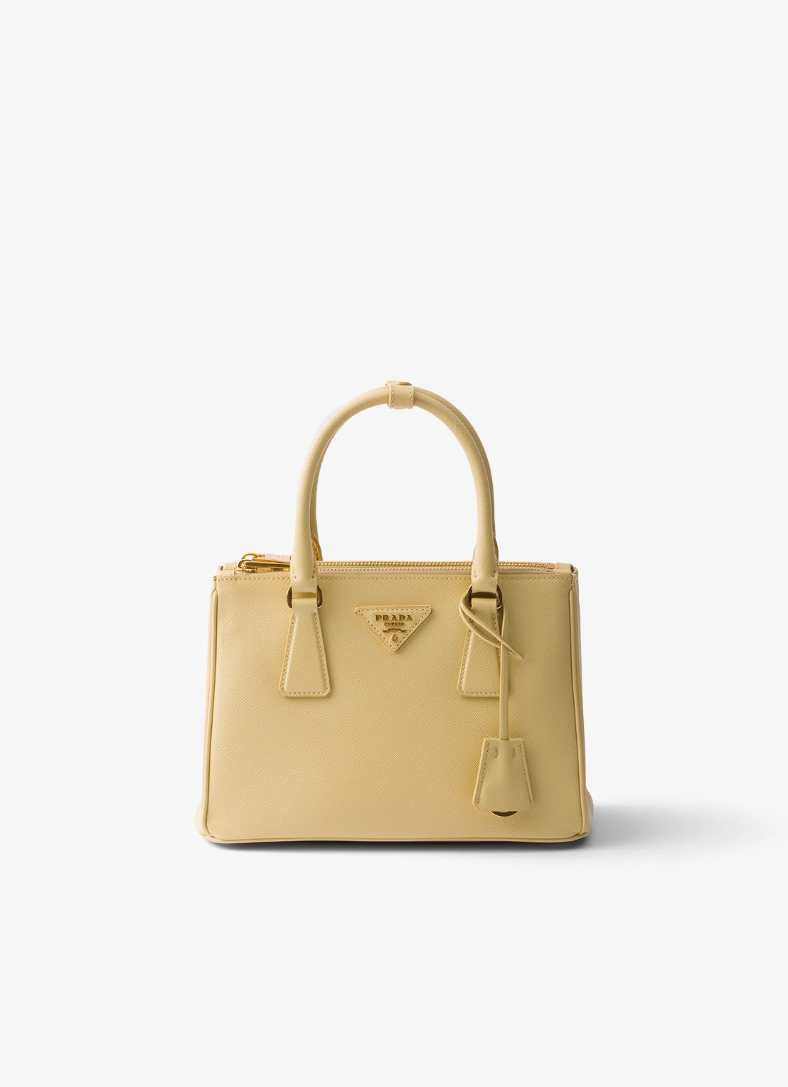 Prada Galleria Small handtas van kalfsleer - voorkant 5 geel