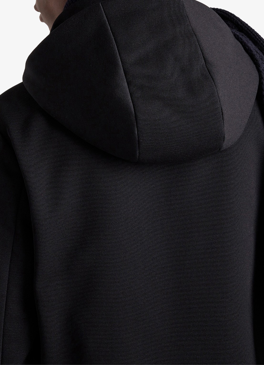 Prada Gewatteerd jack in scheerwolblend met afneembare capuchon - detail 5 zwart
