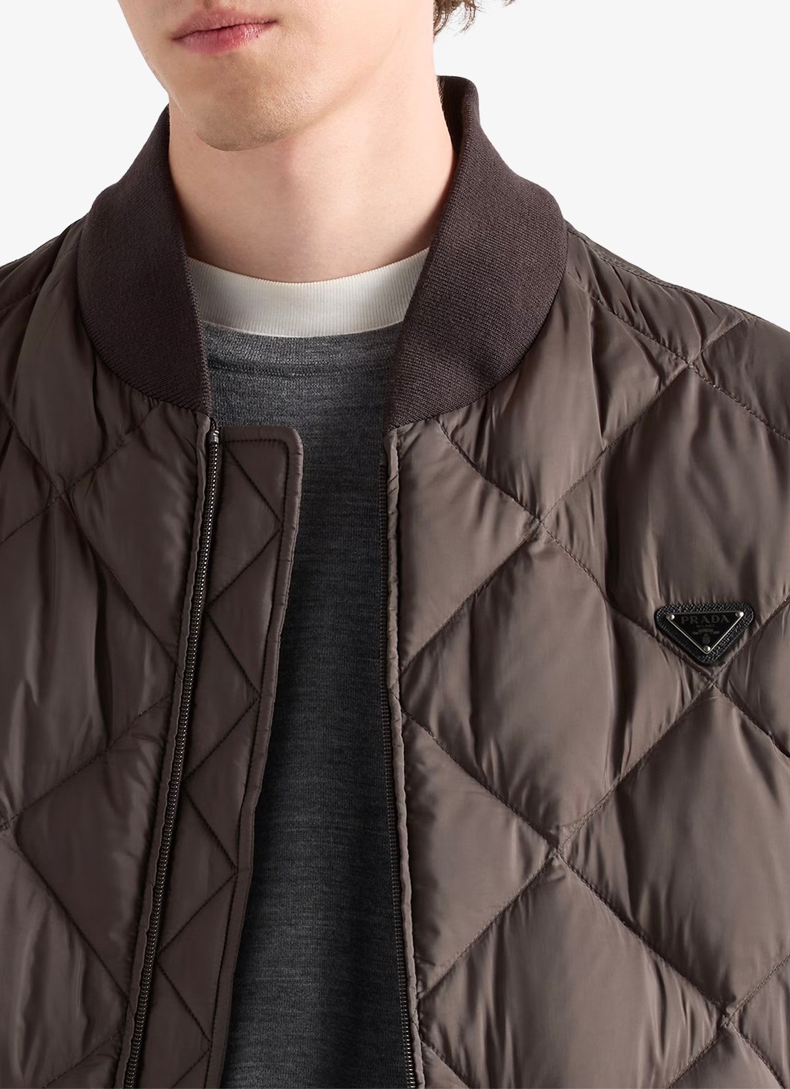Prada Gewatteerd jack met donsvulling en ritszakken - detail 2 groen
